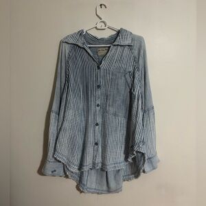Striped Button-Up Shirt-Free People